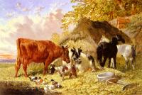Herring, John Frederick Jr - Horses, Cows, Ducks and a Goat by a Farmhouse